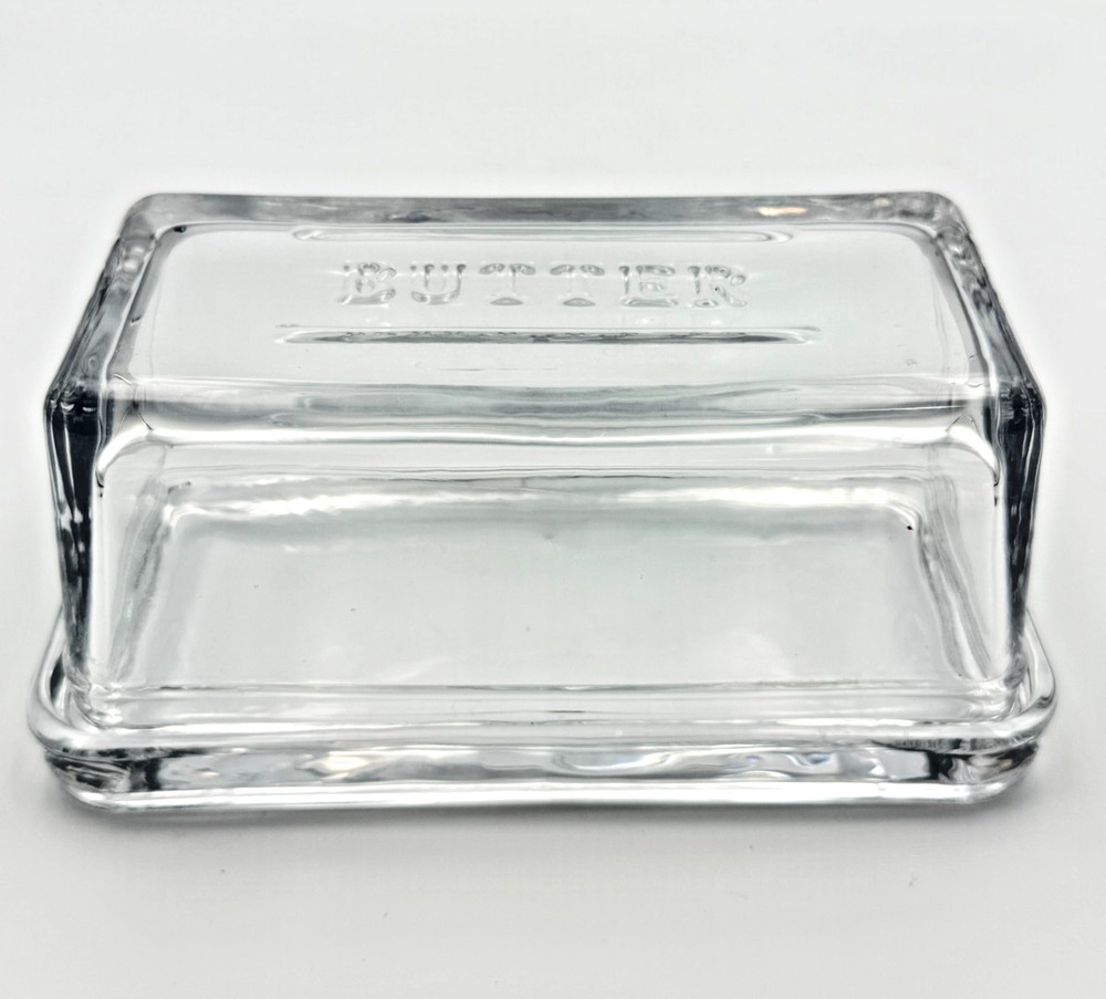 Magnolia Hearth & Hand Clear Glass Butter Dish Farmhouse Joanna Gaines Cottage